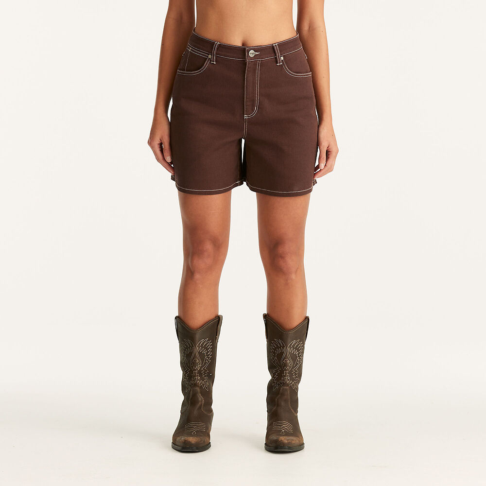 WRANGLER HI ALINE SHORT - CHOCHOLATE