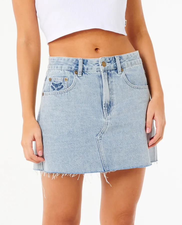RIP CURL TABBY DENIM MINI SKIRT