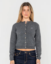 RUSTY NANA BERYL SLIM FIT CARDIGAN CARBON