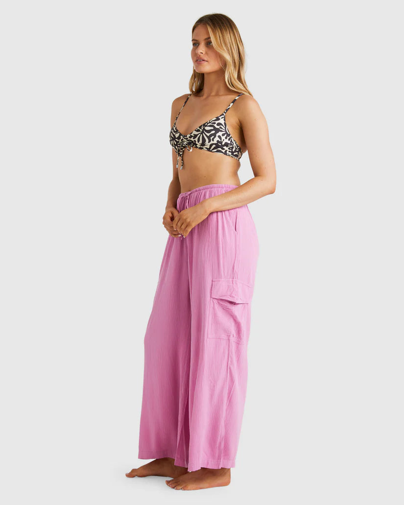 BILLABONG BEACH BABE CARGO PANT BERRY PINK