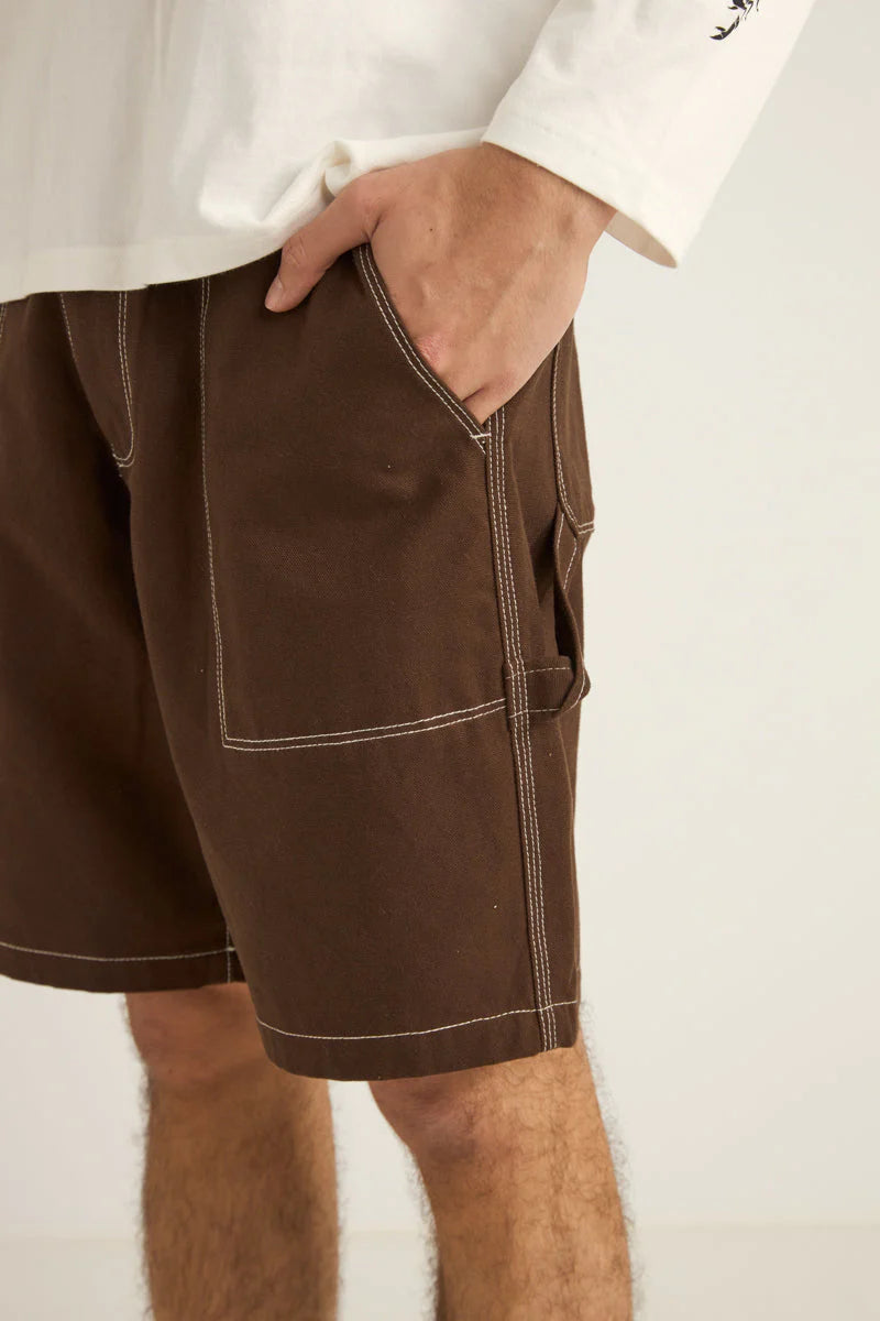 RHYTHM CARPENTER CANVAS SHORT CHOCOLATE