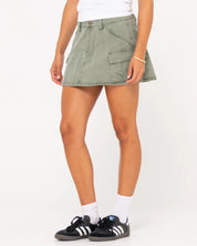 RUSTY BROOKS LOW RISE TWILL CARGO SKIRT