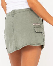 RUSTY BROOKS LOW RISE TWILL CARGO SKIRT