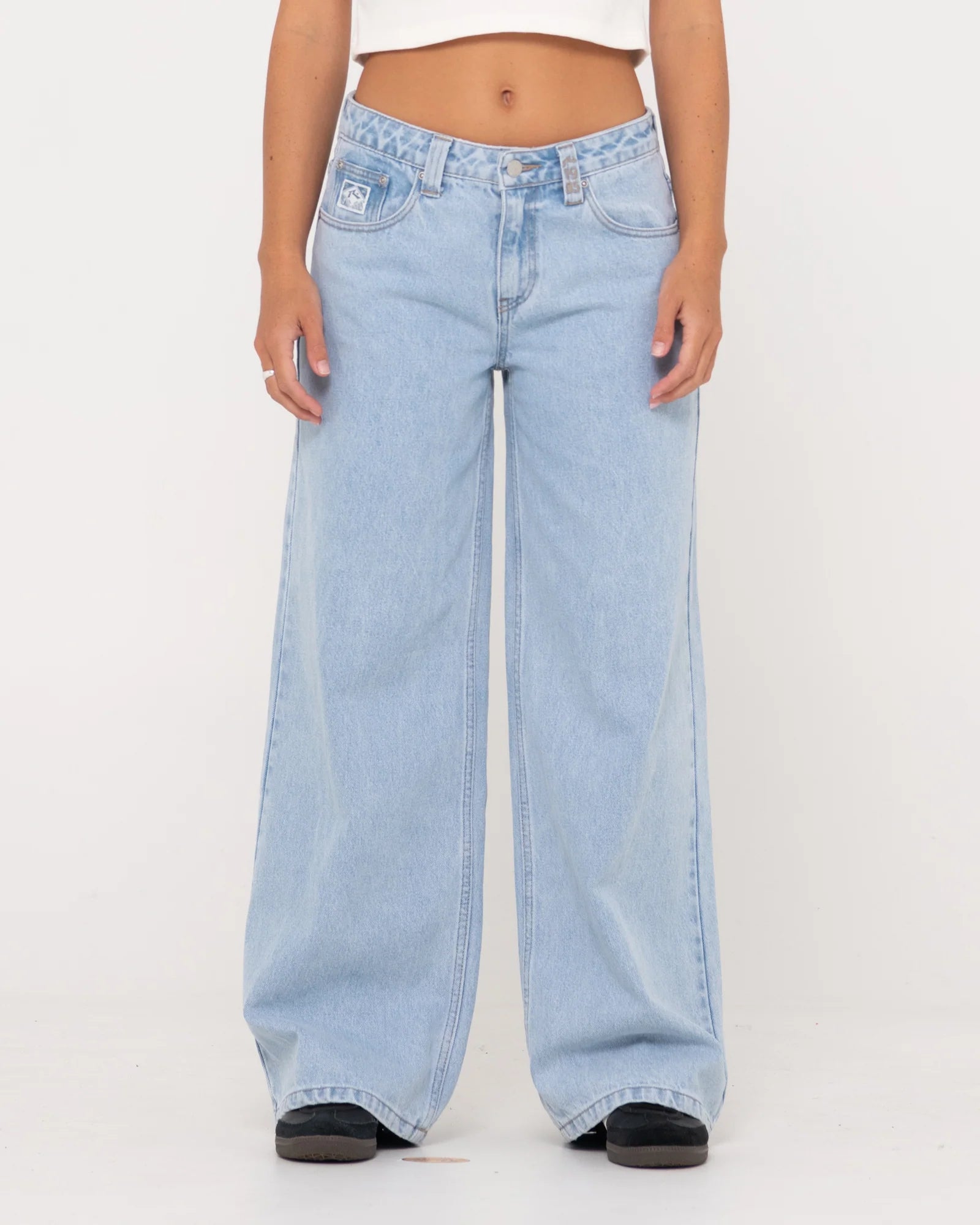 RUSTY LOW RISE SUPER WIDE LEG DENIM JEAN