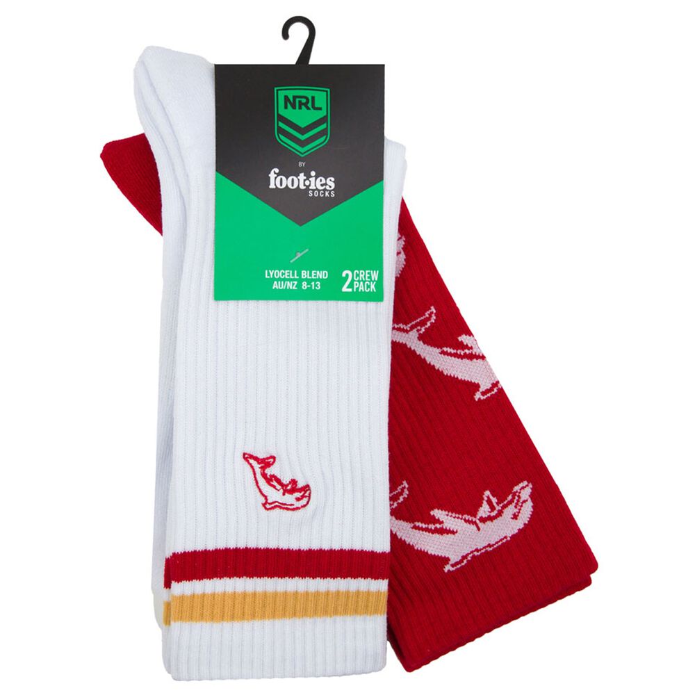 NRL DOLPHINS RETRO SNEAKER SOCK 2 PACK