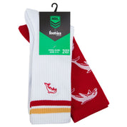 NRL DOLPHINS RETRO SNEAKER SOCK 2 PACK