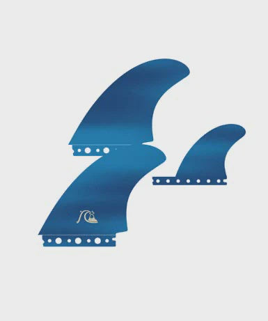 QUIKSILVER TWIN FIN +1 - FITS FUT / SINGLE TAB COMPATIBLE - BLUE