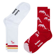 NRL DOLPHINS RETRO SNEAKER SOCK 2 PACK