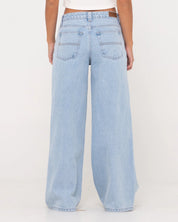 RUSTY LOW RISE SUPER WIDE LEG DENIM JEAN