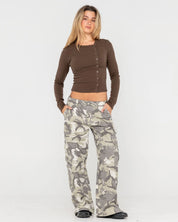 RUSTY BUTTON UP LONG TOP - JAVA
