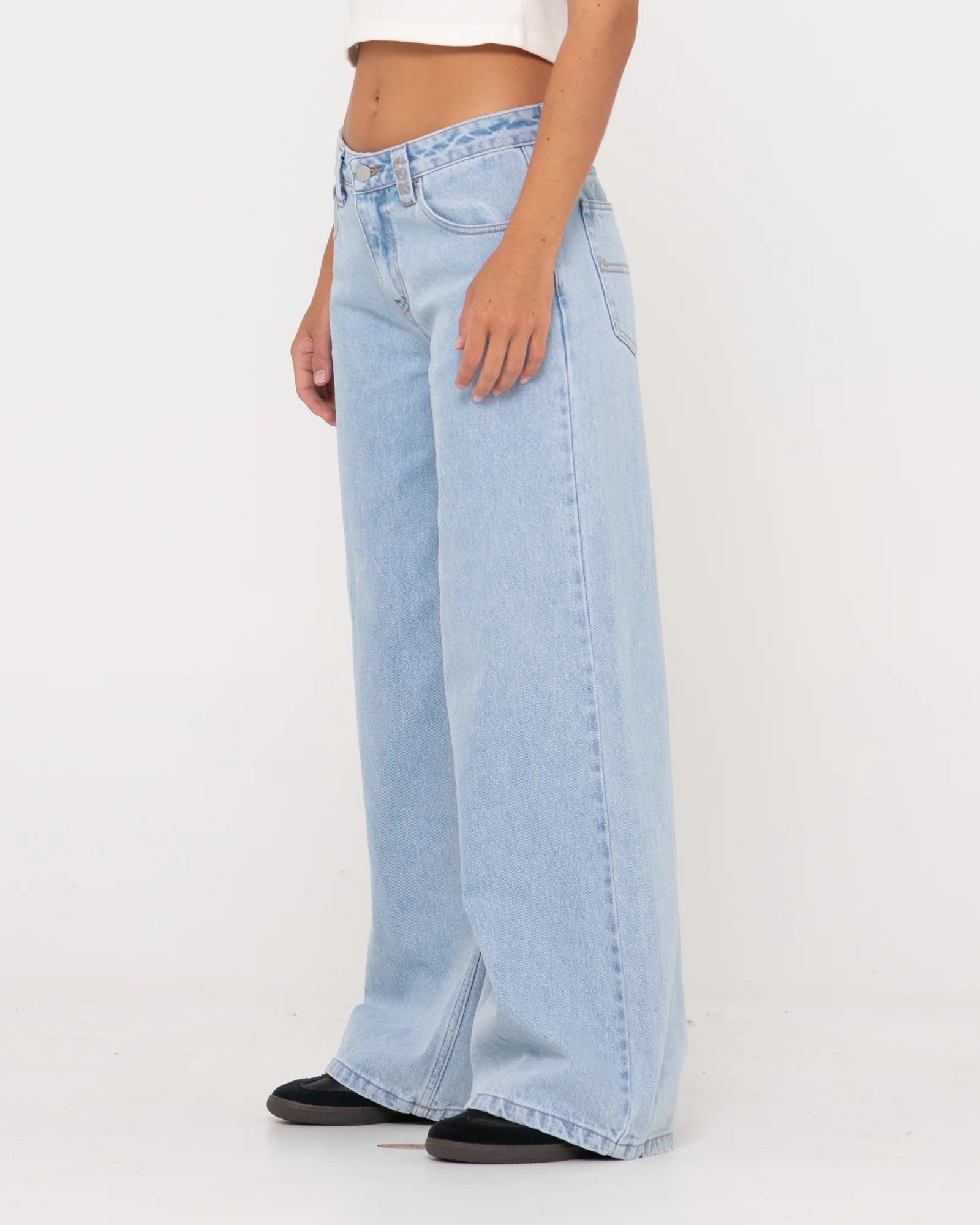 RUSTY LOW RISE SUPER WIDE LEG DENIM JEAN