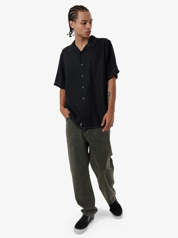 THRILLS HEMP MINIMAL THRILLS CONTRAST STITCH BOWLING SHIRT