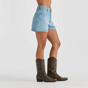 WRANGLER HI BELLS SHORT GROOVE BLUE