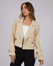 JORGE LAUREN CROPPED TRENCH COAT