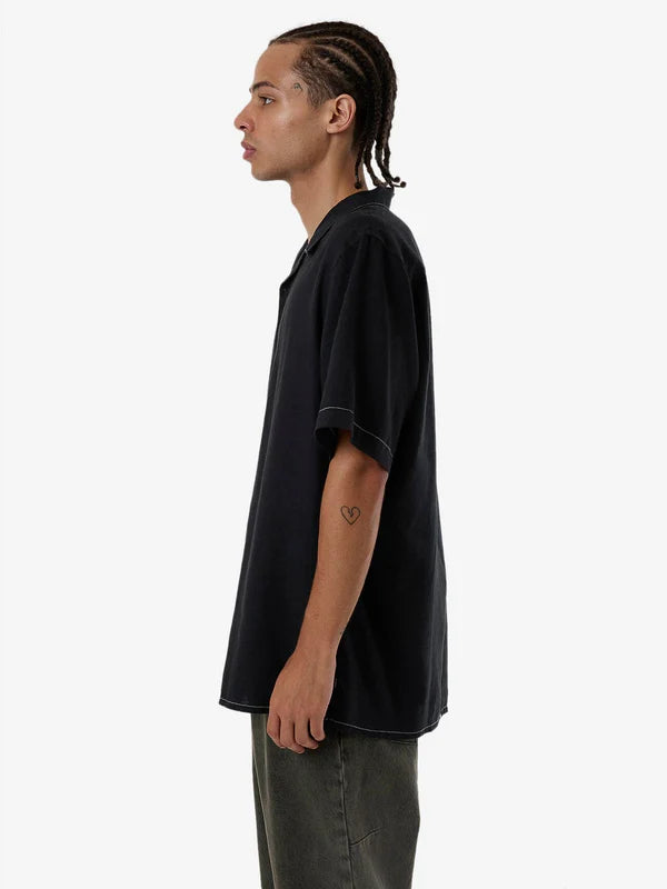 THRILLS HEMP MINIMAL THRILLS CONTRAST STITCH BOWLING SHIRT