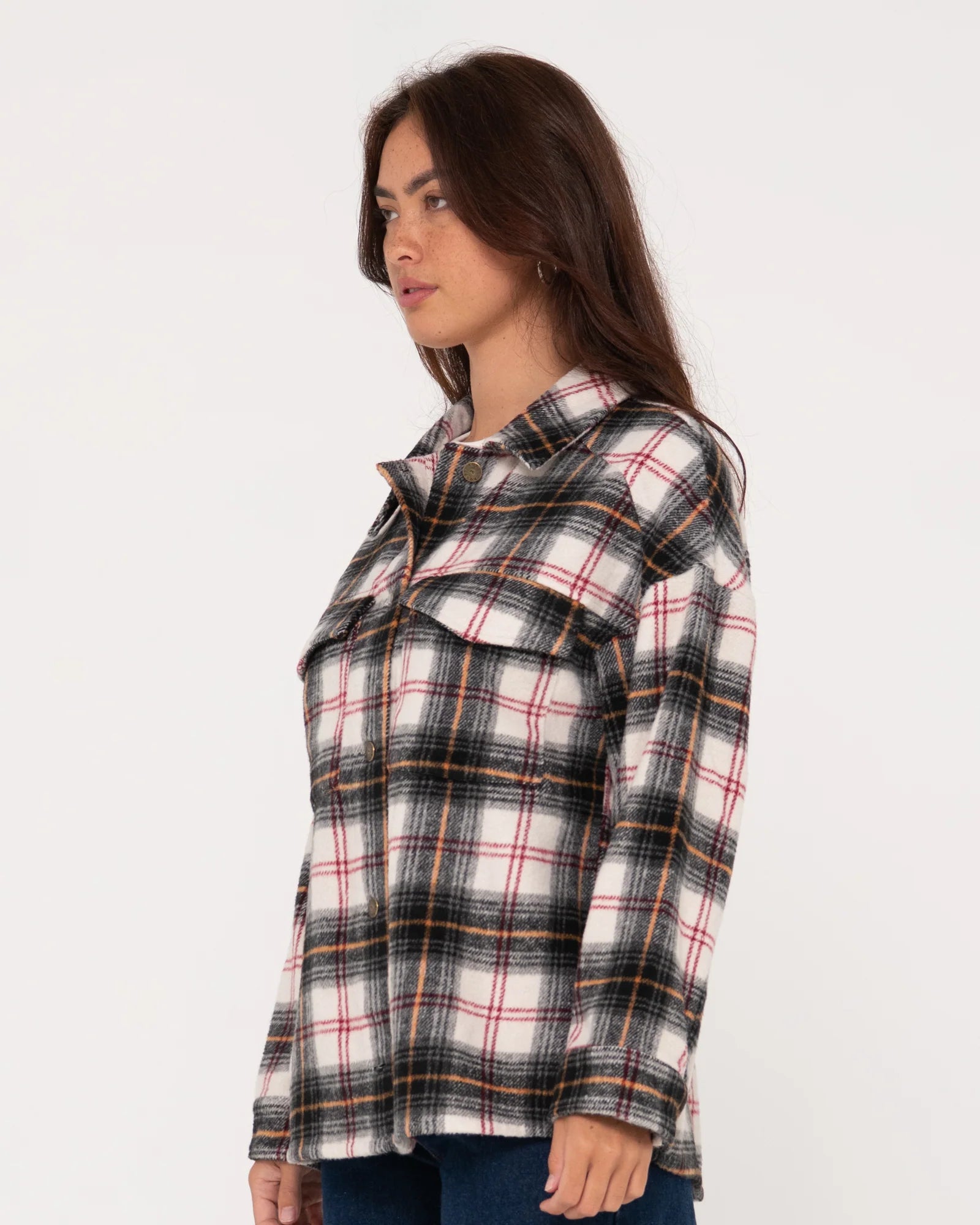 RUSTY STEMMING LONG SLEEVE PLAID OVER SHIRT