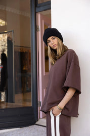 LUNA LANE THE MASON TEE CHOCOLATE