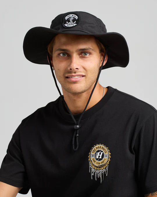 MAD HUEYS SKULL ANCHOR WIDE BRIM HAT