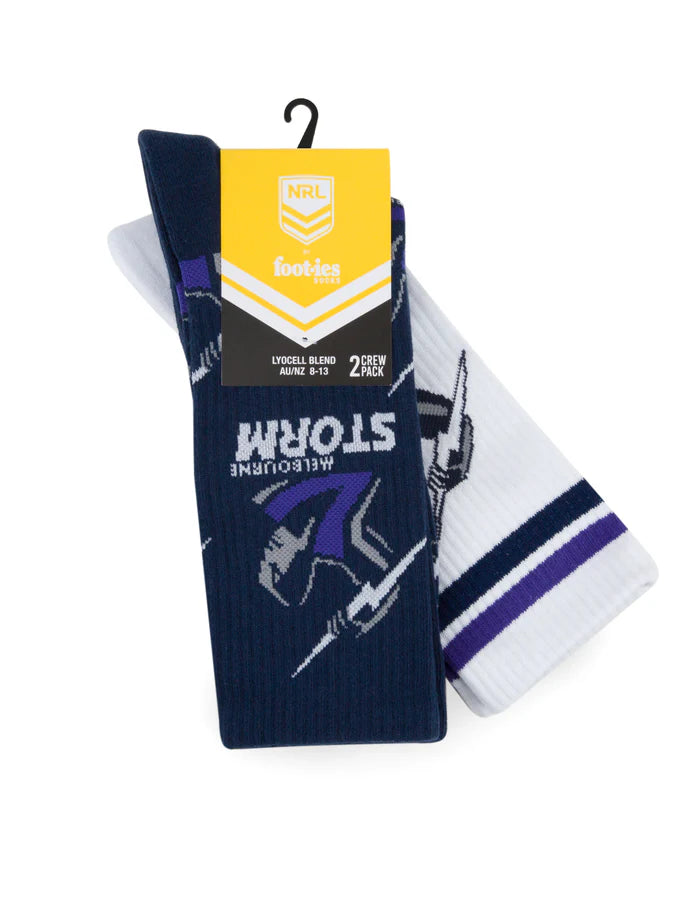 NRL MELBOURNE STORM RETRO SNEAKER SOCK 2 PACK