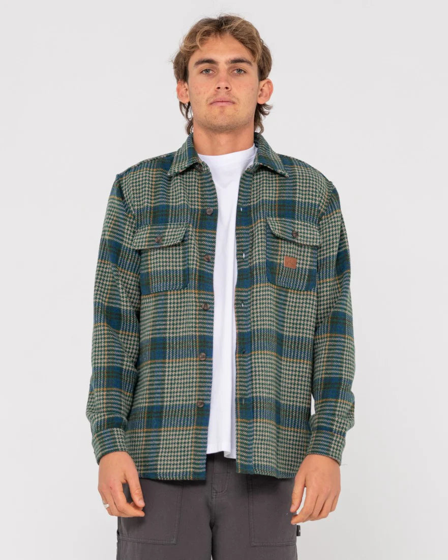 RUSTY HOUNDSTOOTH OVERSHIRT