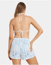 BILLABONG WOMENS SUNRISE SANDS SHORTS TEXTURED SUMMER SHORT WITH ELASTIC WAIST SALT CRYSTAL