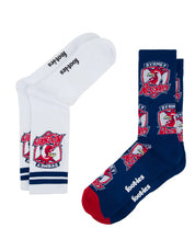 NRL SYDNEY ROOSTERS RETRO SNEAKER SOCK 2 PACK