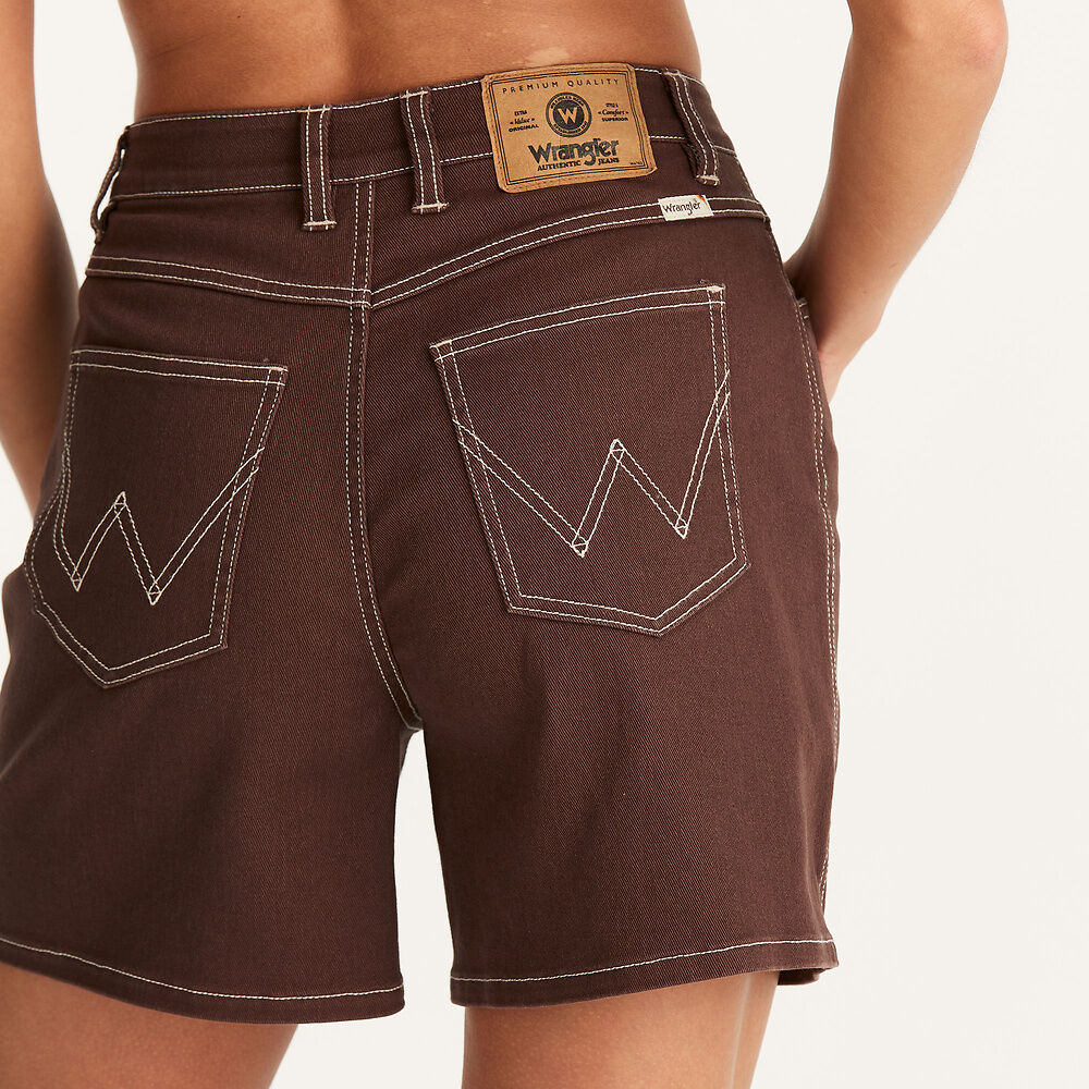 WRANGLER HI ALINE SHORT - CHOCHOLATE