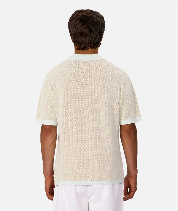 INDUSTRIE LAVENO KNIT POLO - MINT / CAMEL