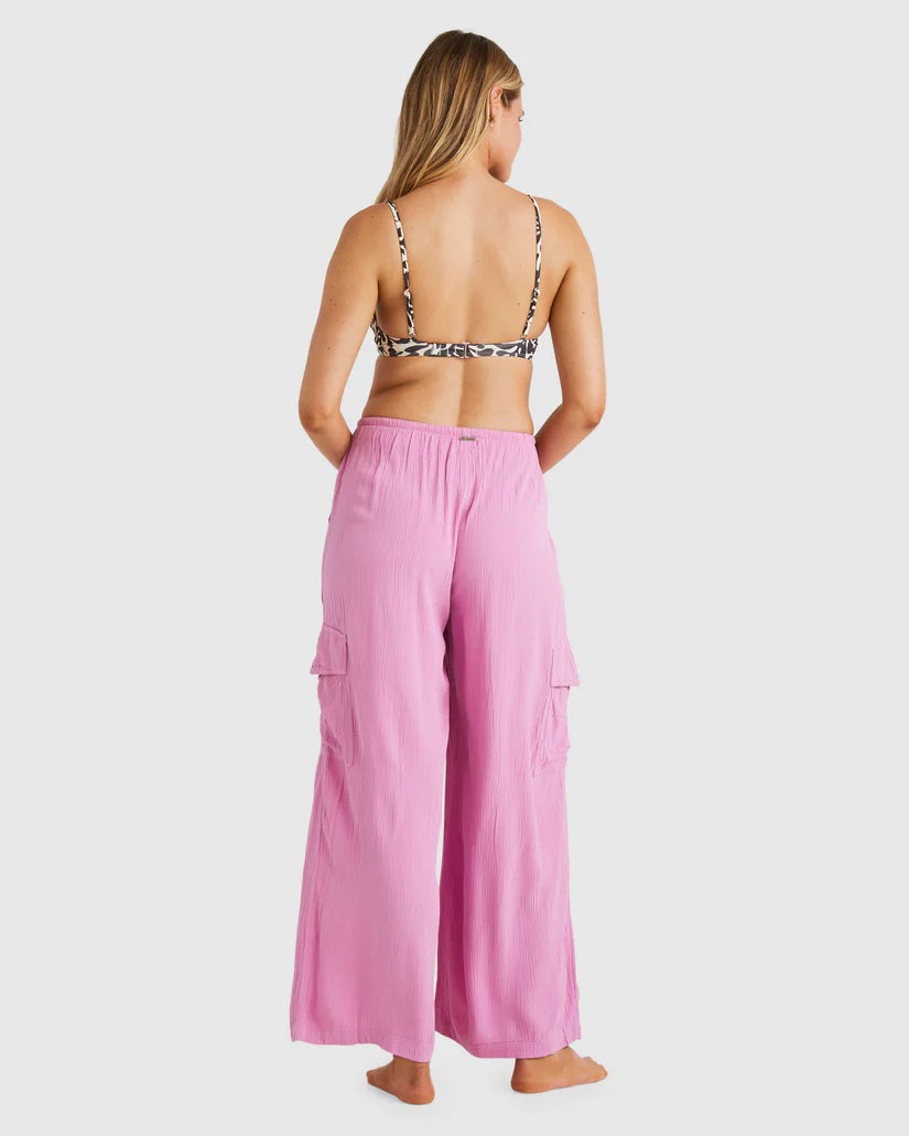 BILLABONG BEACH BABE CARGO PANT BERRY PINK