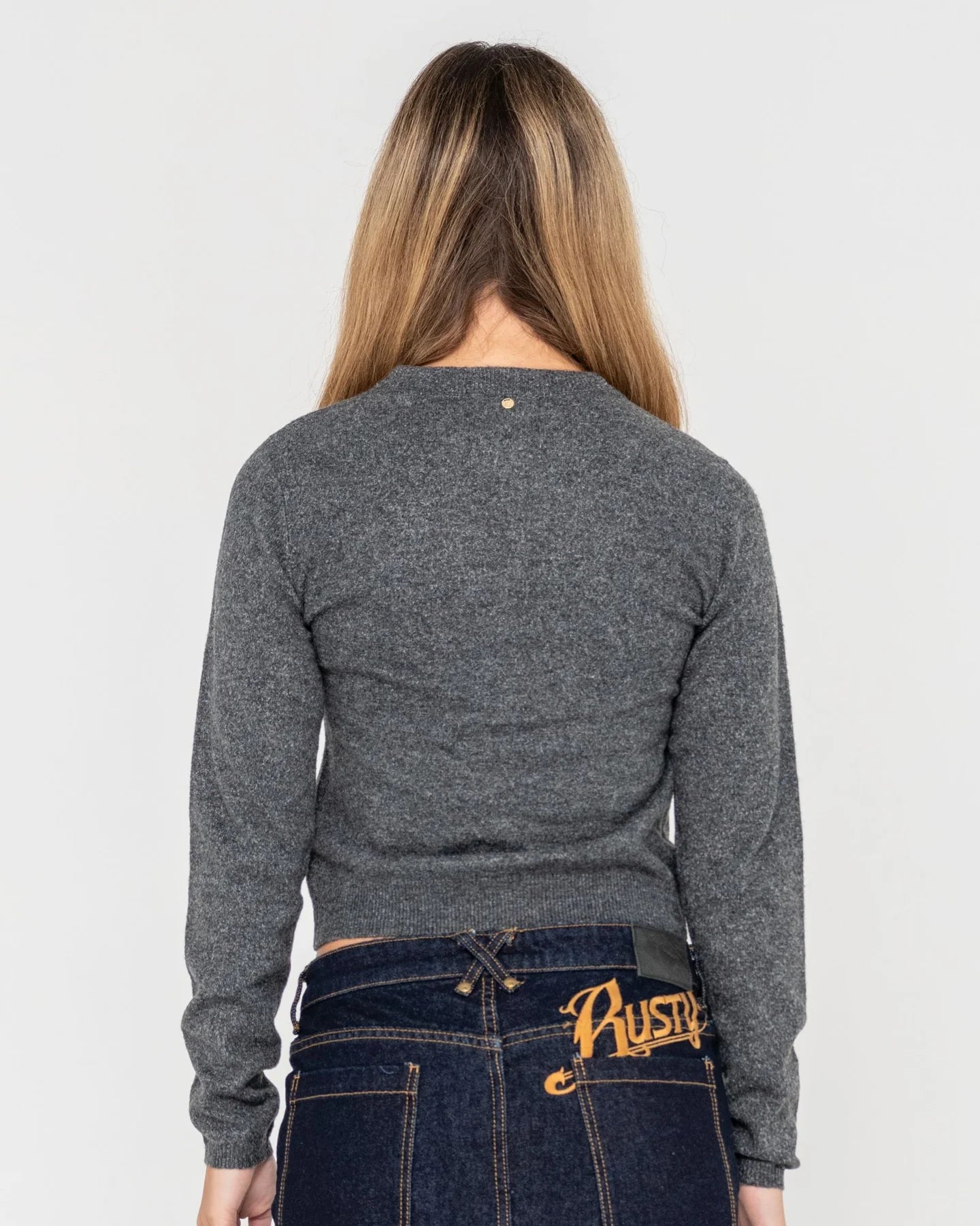 RUSTY NANA BERYL SLIM FIT CARDIGAN CARBON