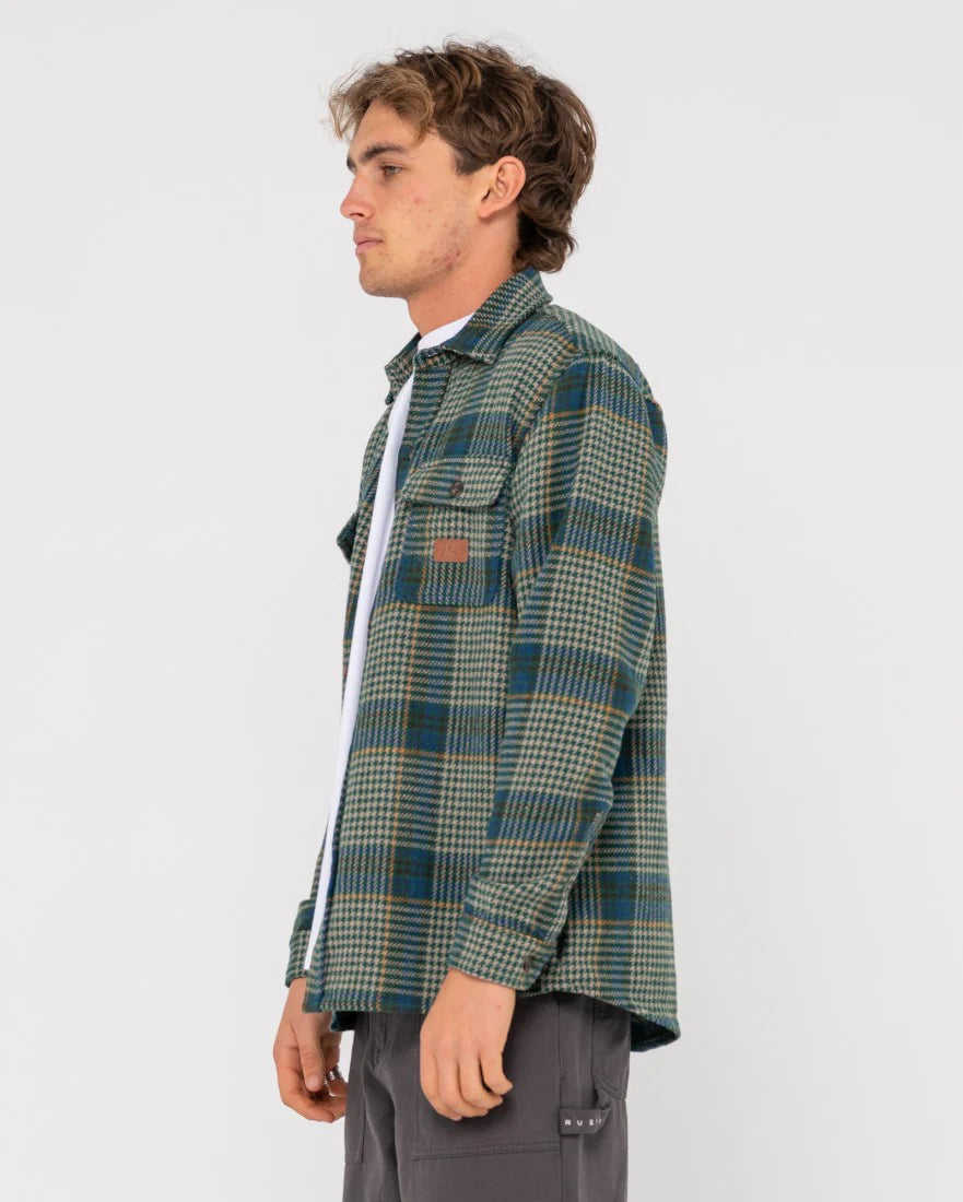 RUSTY HOUNDSTOOTH OVERSHIRT