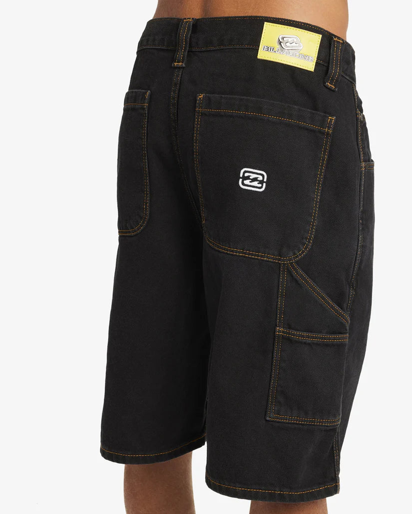 BILLABONG BAD DOG WORKWEAR SHORT - WASHED BLACK