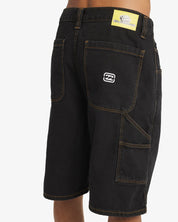 BILLABONG BAD DOG WORKWEAR SHORT - WASHED BLACK