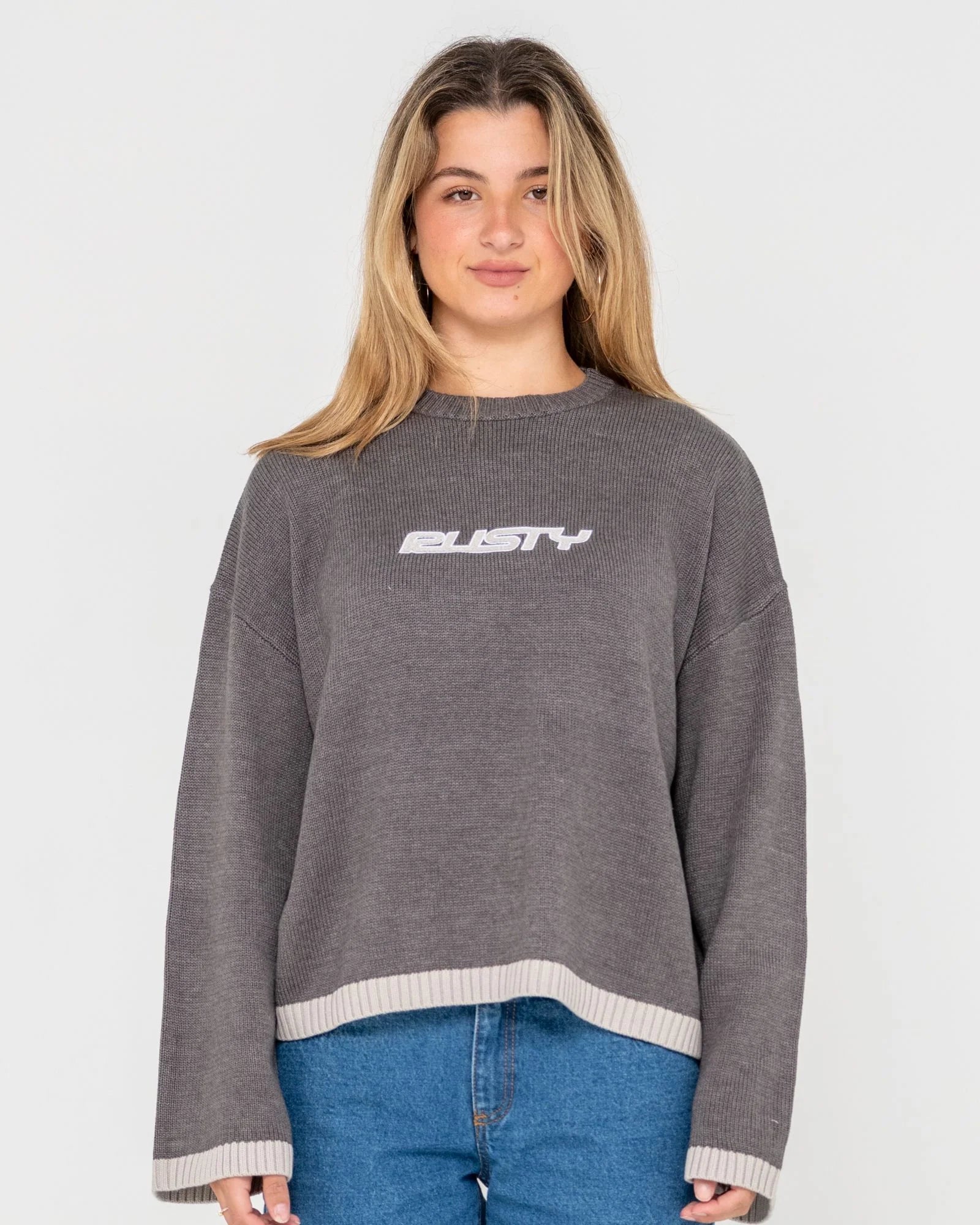 RUSTY RIDER RELAXED CREW NECK KNIT