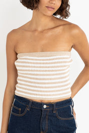 RHYTHM STRIPE STRAPLESS KNIT TOP
