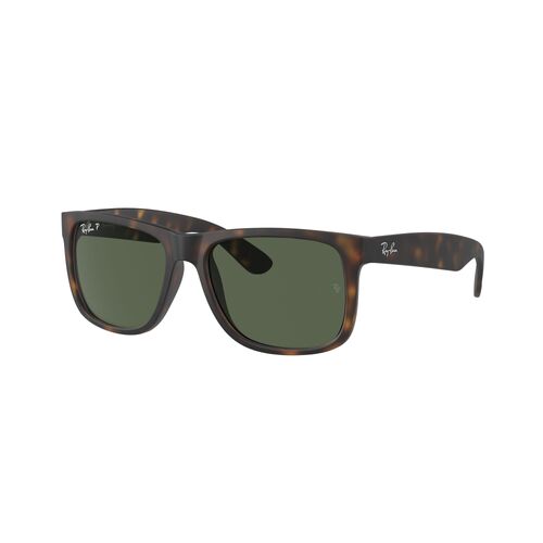 RAY BAN JUSTIN RUBBER HAVANA W/DARK GREEN POLAR