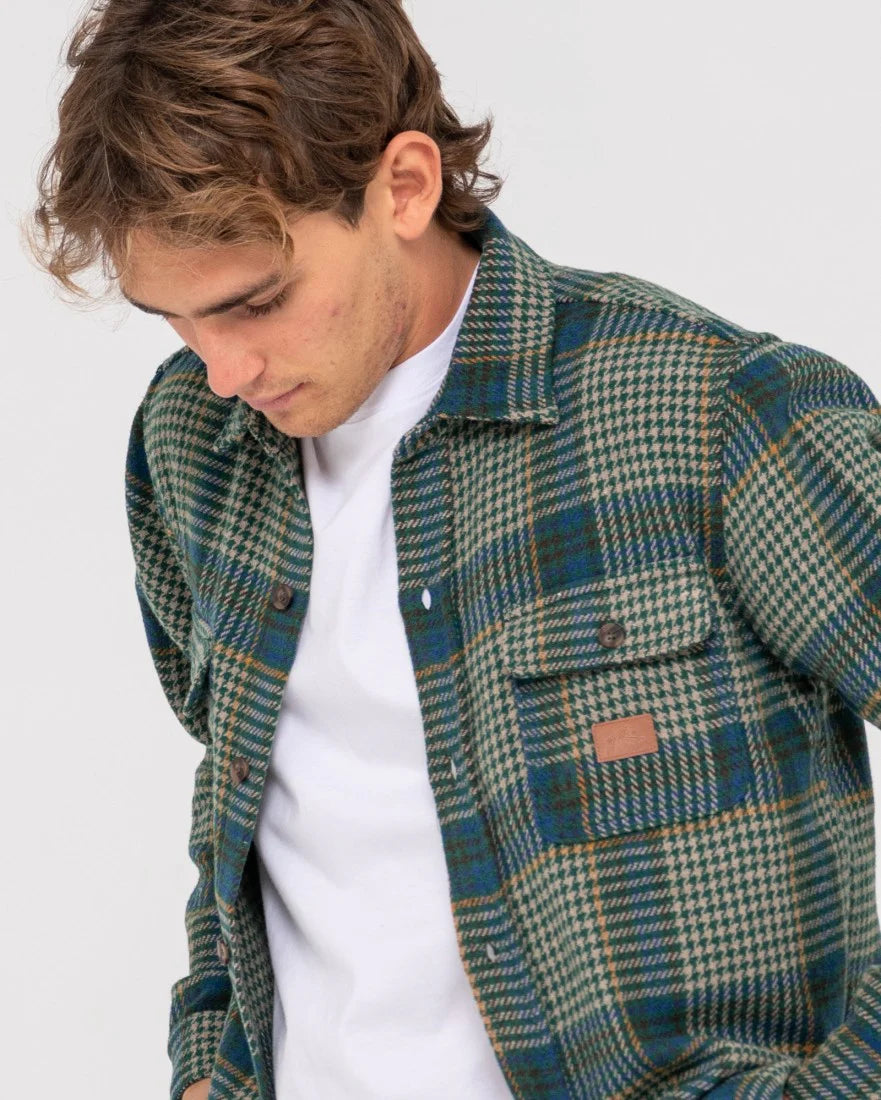 RUSTY HOUNDSTOOTH OVERSHIRT