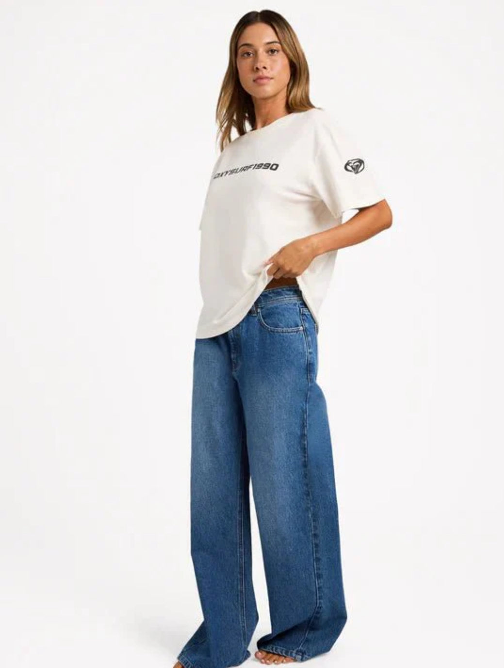 ROXY BACKSLIDER WOMENS DENIM PANTS BLUE SURF BEACH SHORTS