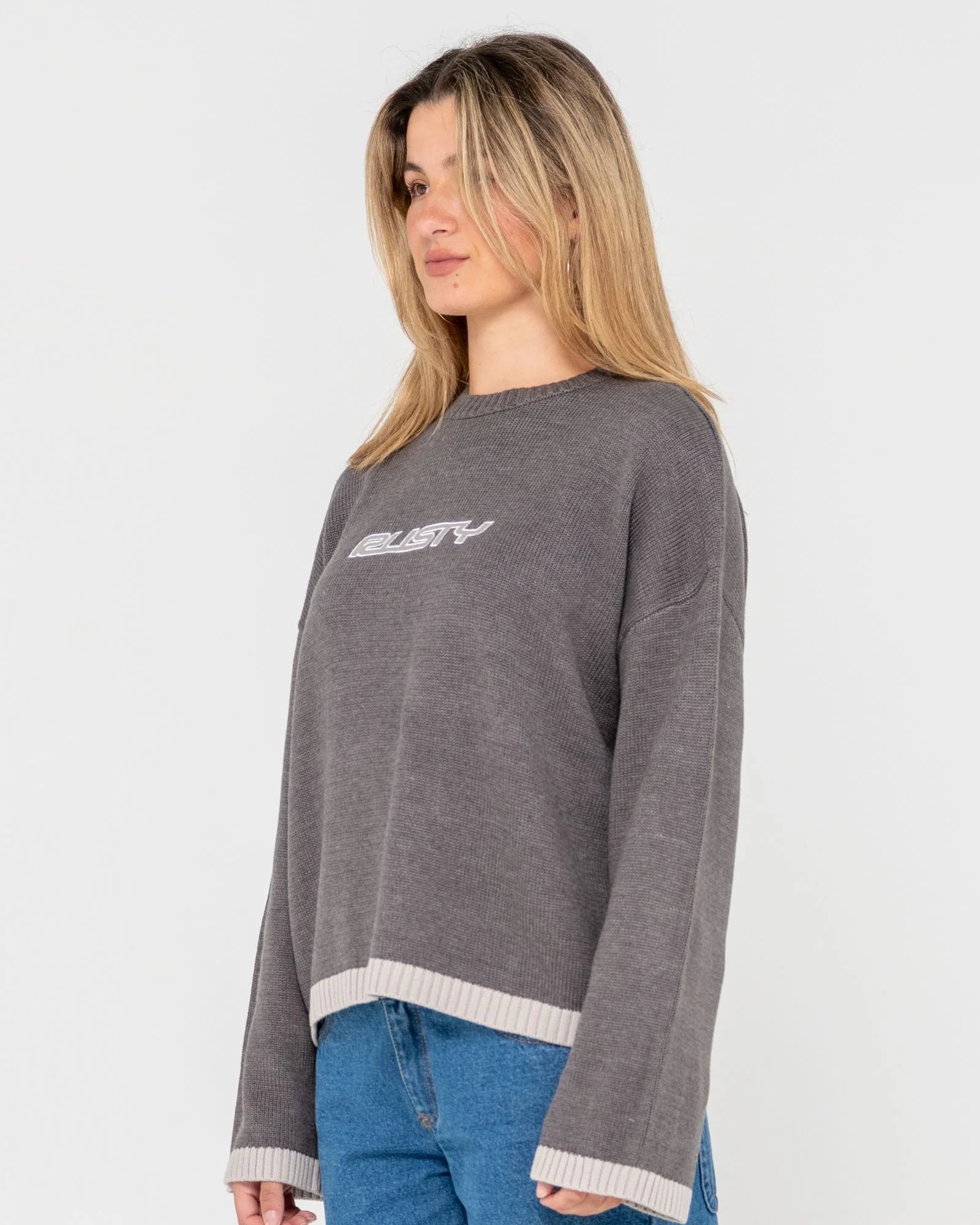 RUSTY RIDER RELAXED CREW NECK KNIT