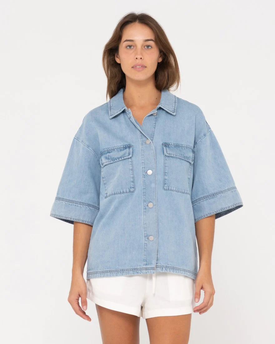 RUSTY HUDSON SHORT SLEEVE DENIM SHIRT