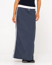 RUSTY DOUBLE TROUBLE ELASTIC WAIST MAXI SKIRT