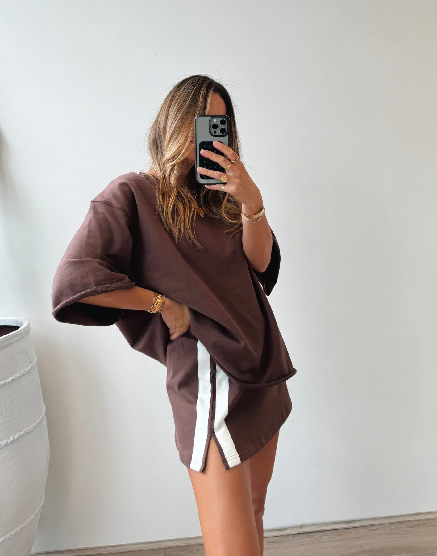 LUNA LANE THE MAYA MINI SKIRT CHOCOLATE