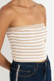 RHYTHM STRIPE STRAPLESS KNIT TOP