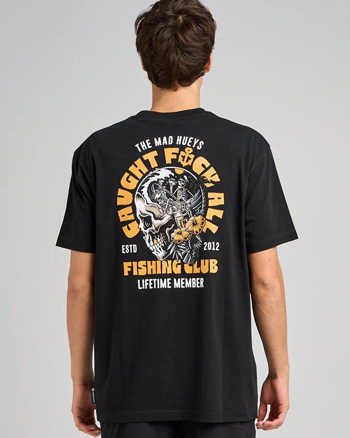 MAD HUEYS TROPIC CAUGHT FK ALL TEE BLACK