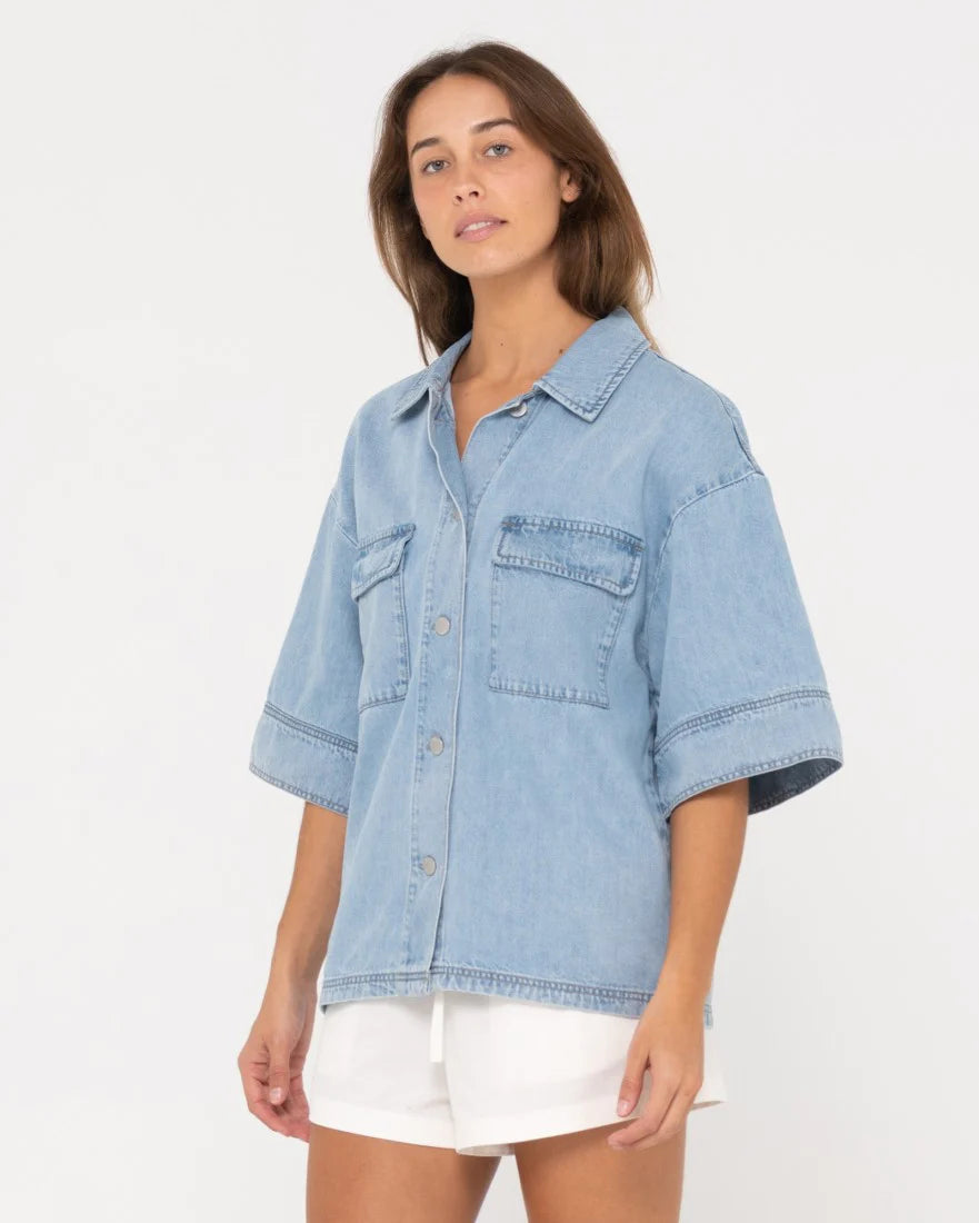 RUSTY HUDSON SHORT SLEEVE DENIM SHIRT