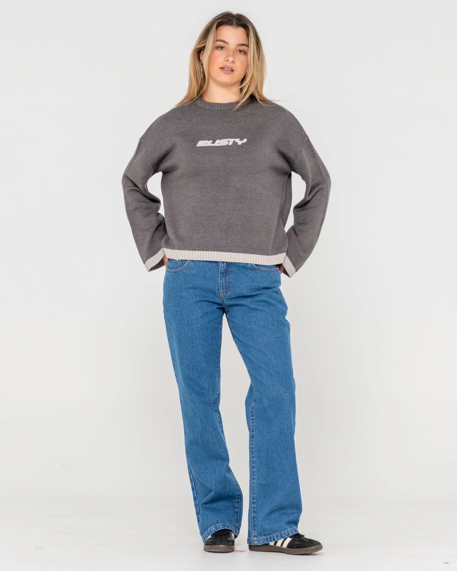 RUSTY RIDER RELAXED CREW NECK KNIT