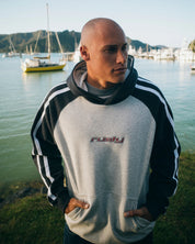RUSTY DENNY RAGLAN HOODED FLEECE