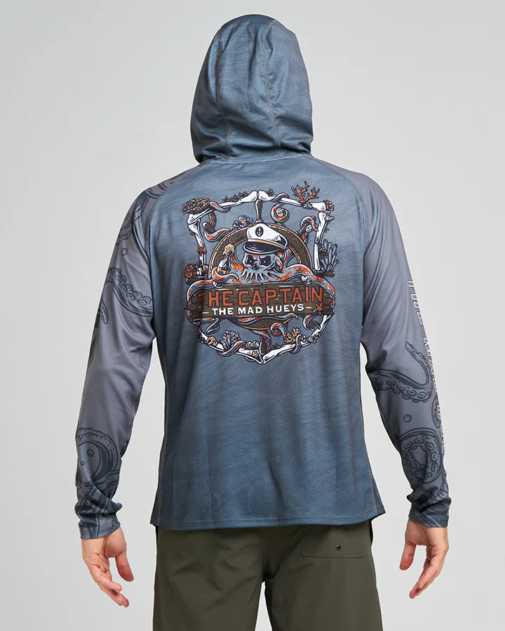 HUEYS THE SEA CAPTAIN UPF 50+ HOODED FISHING JERSEY