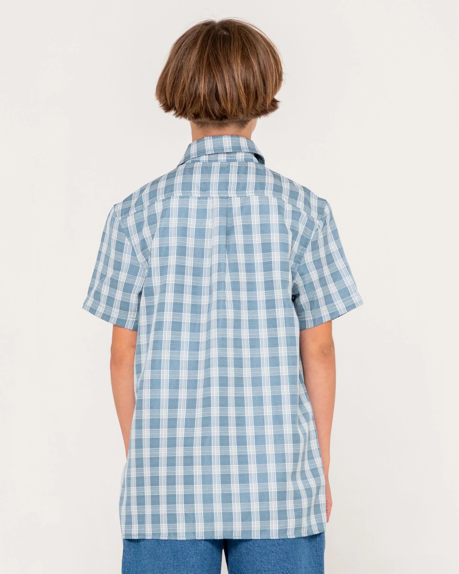 RUSTY DATSUN CHECK SHORT SLEEVE SHIRTS BOYS