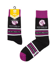 NRL MANLY SEA EAGLES STRIPE ORGANIC COTTON SOCK